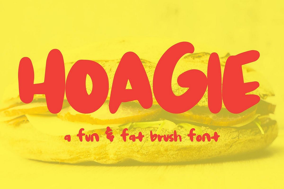 Hoagie | A fun fat brush font example image 1