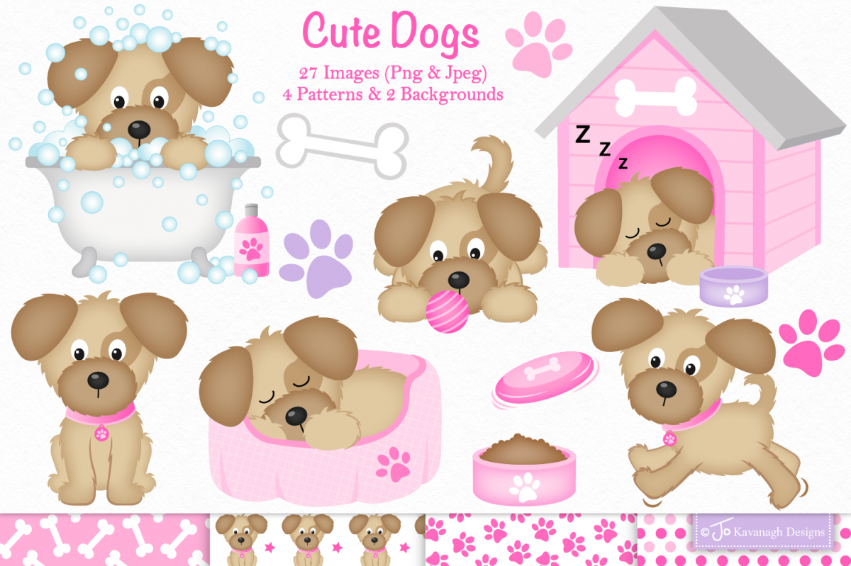 Dog clipart, Dog graphics & illustrations -C36 example image 1