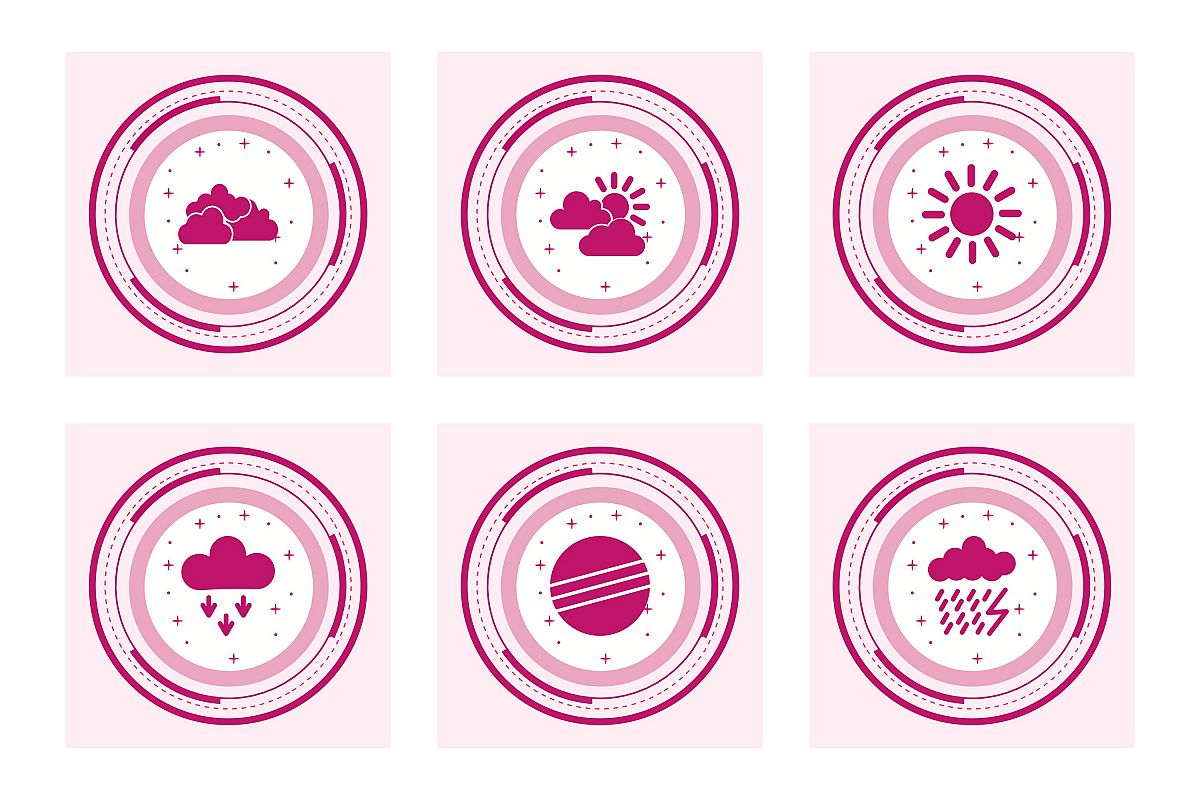 Set Of Weather And Season Icons example image 1