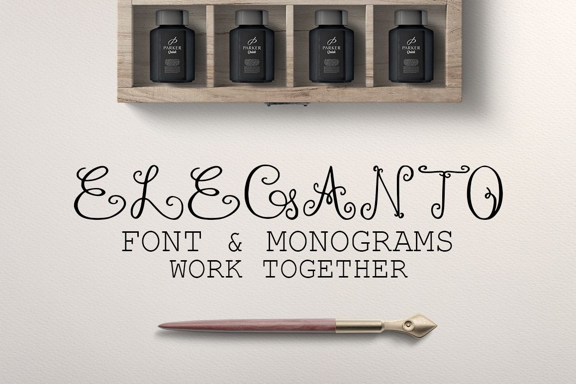 Monogram ELEGANTO Duo Font example image 1