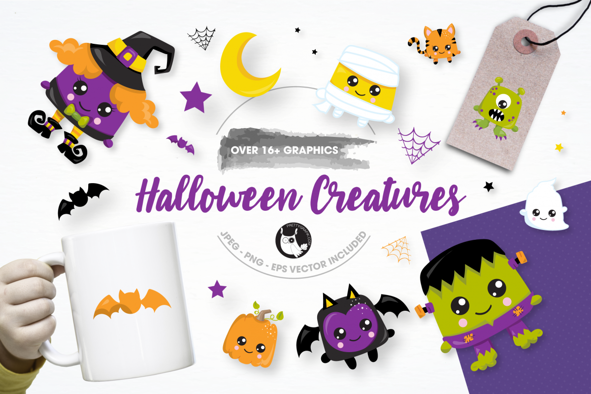 halloween creatures graphics and illustrations example image 1