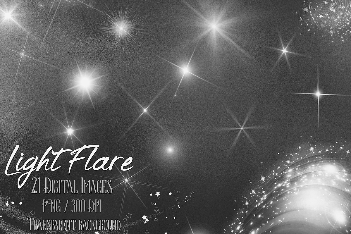 21 Glowing Light Flare Overlay Digital Image PNG Transparent example image 1