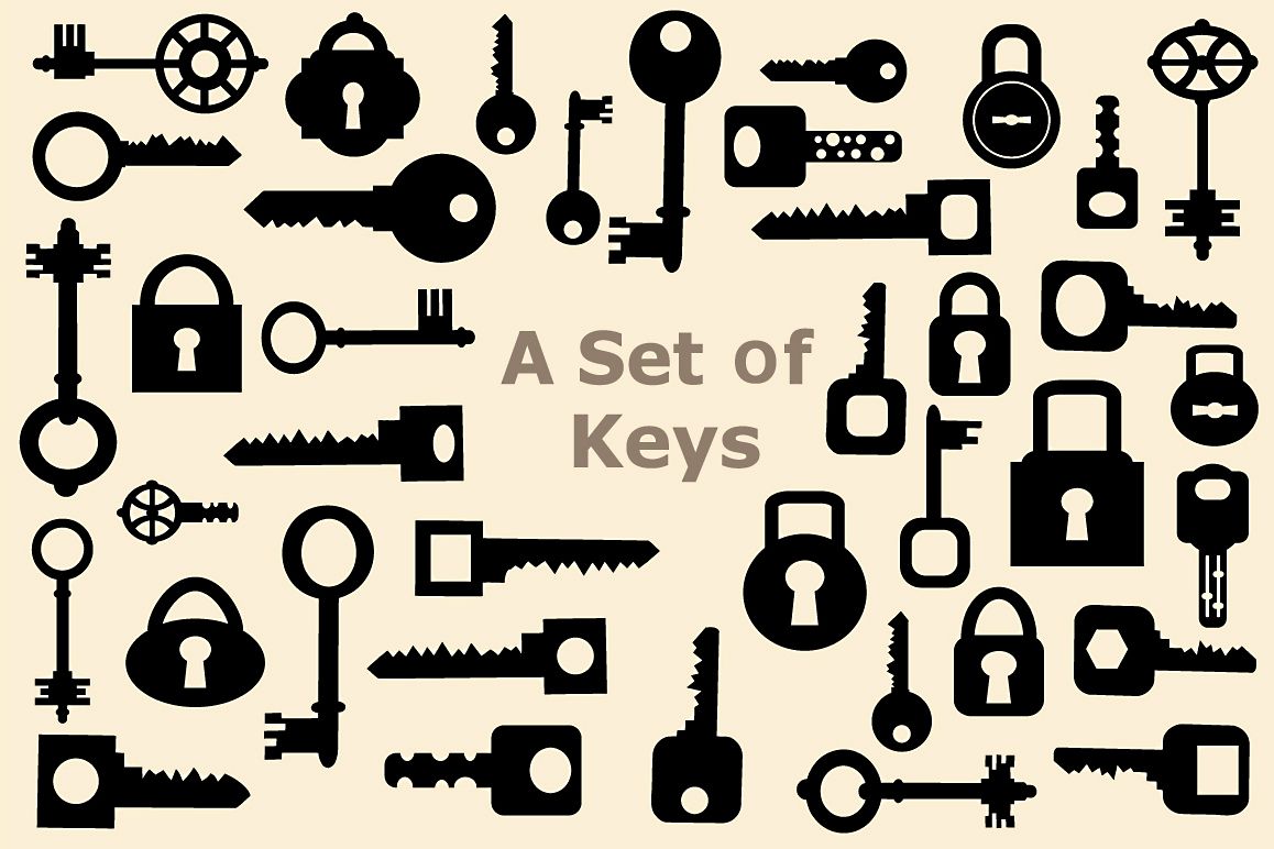Set of vector elements keys example image 1