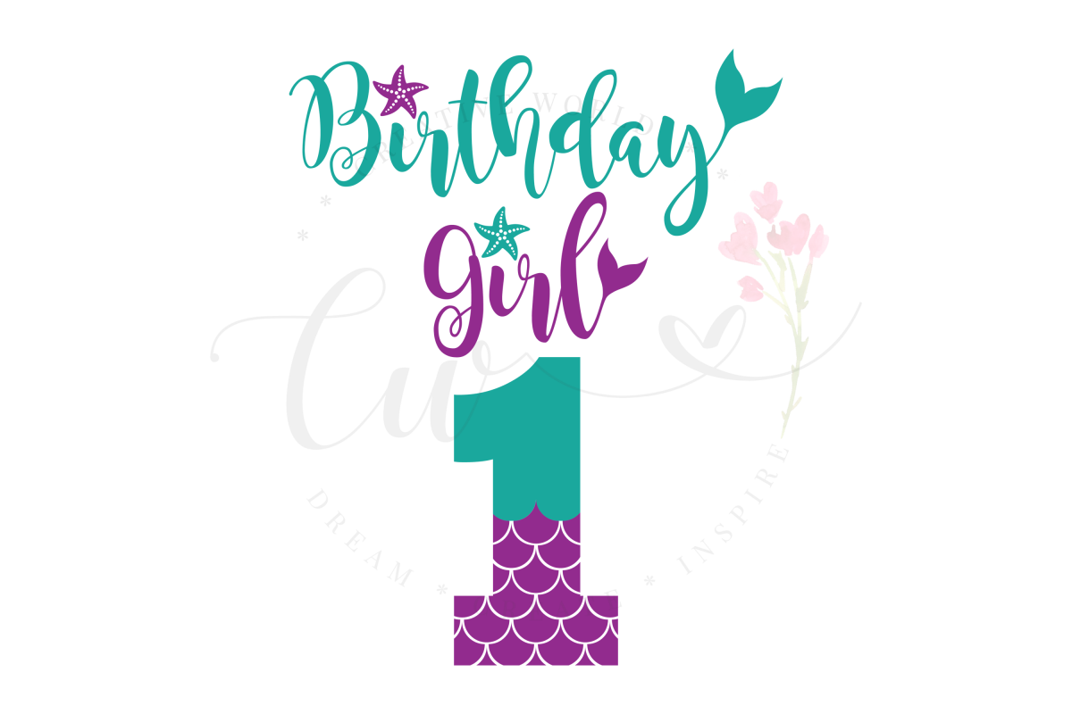 My 1st Birthday Mermaid SVG | Mermaid Birthday Girl svg example image 1