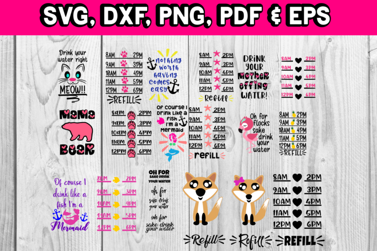 Water bottle tracker files - Time line water bottles - example image 1
