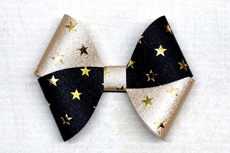 Hair bow template SVG, DIY leather bow template example image 1