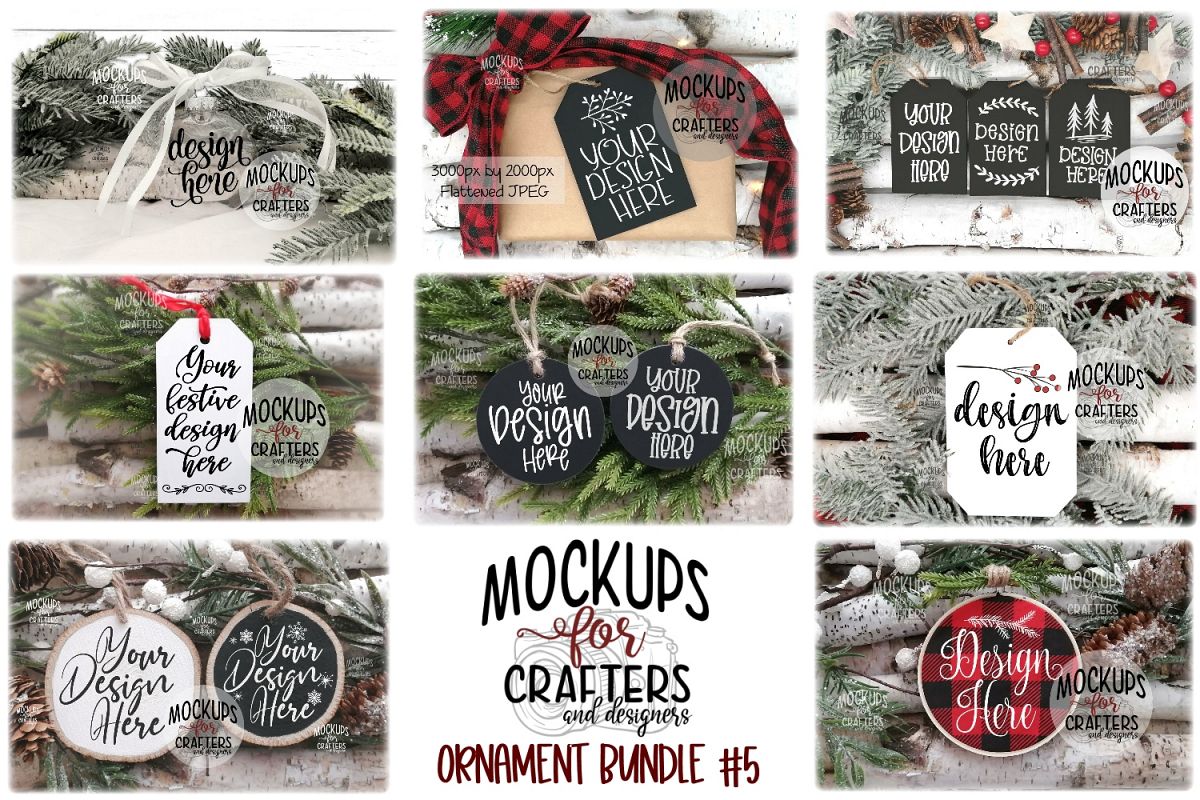 Ornament Bundle #5 - EIGHT ORNAMENT MOCK-UPS example image 1