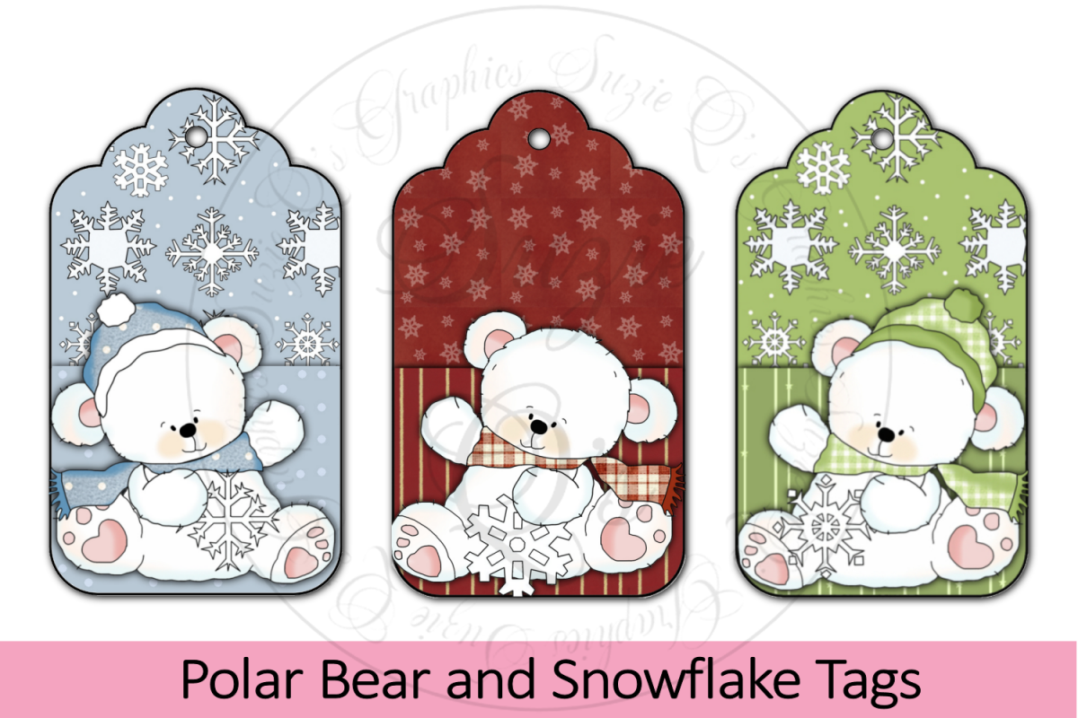 Polar Bear and Snowflake Tags example image 1