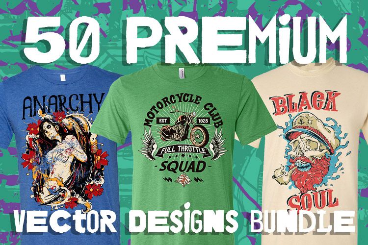 50 Premium Vector Designs Bundle example image 1