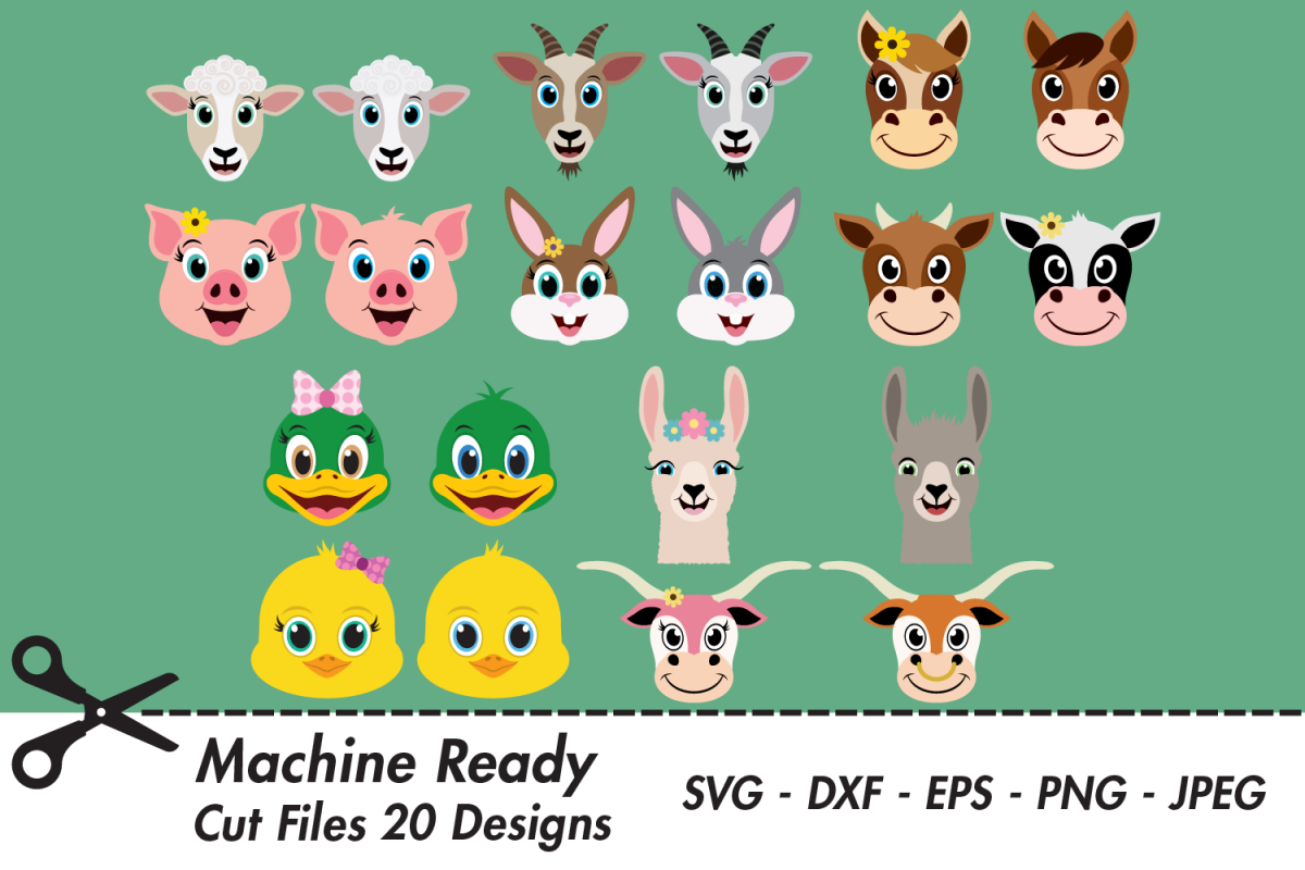 Barnyard Animal Bundle Svg Cut Files Happy Farm Animals