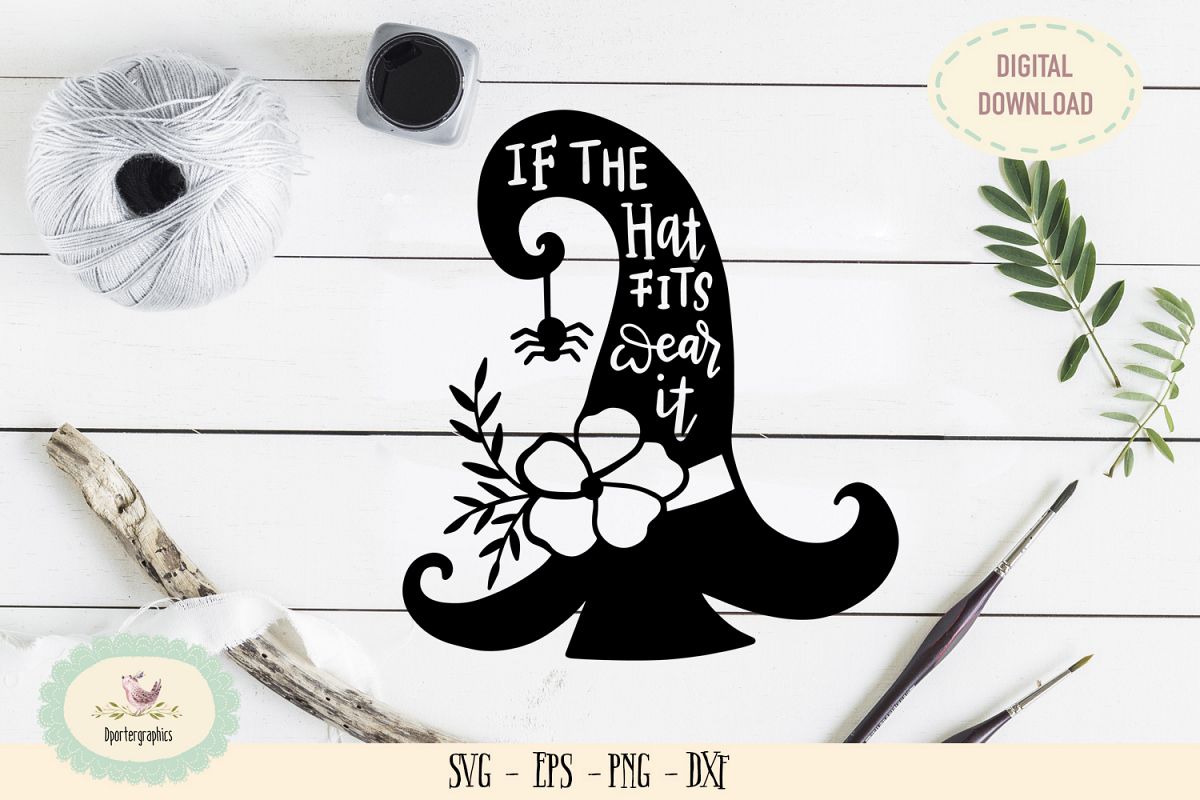 If the hat fits wear it SVG PNG witch hat example image 1