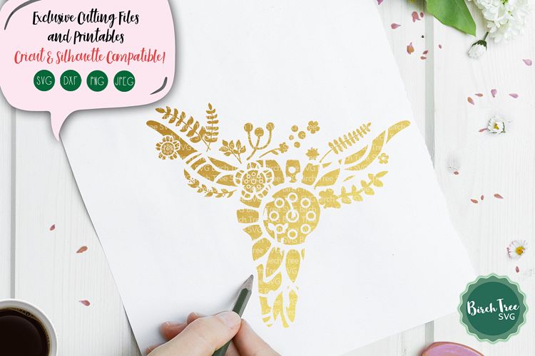 Cow Skull Mandala SVG Cut File, Cow Skull SVG, Bulls Head example image 1