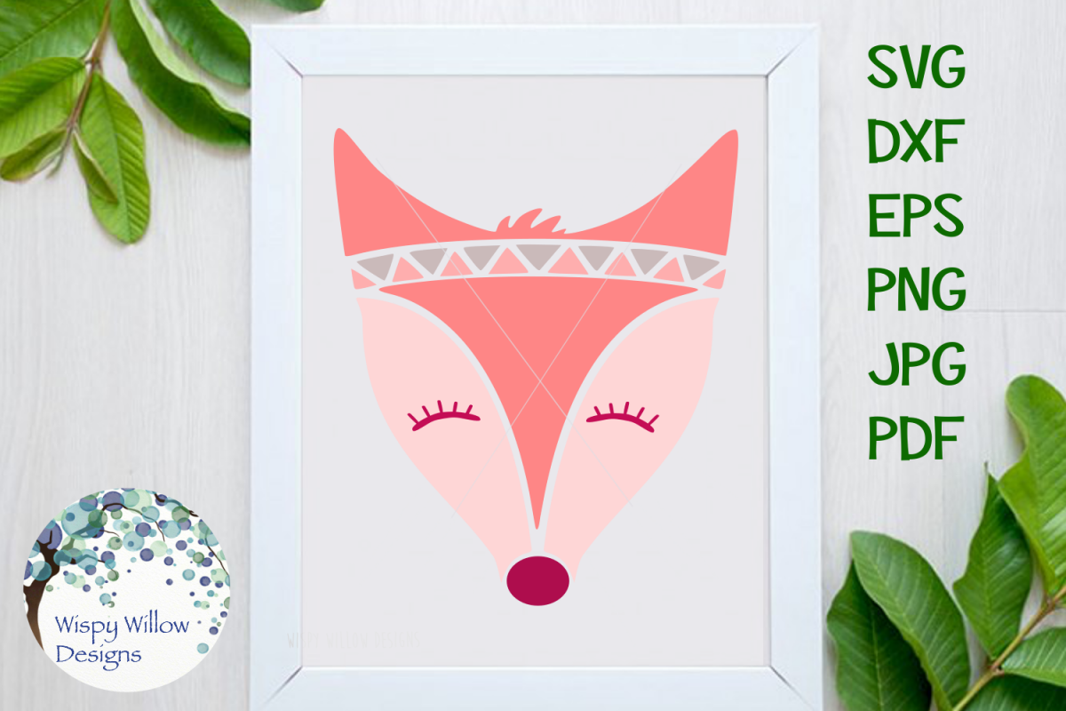 Pink Boho Fox SVG example image 1