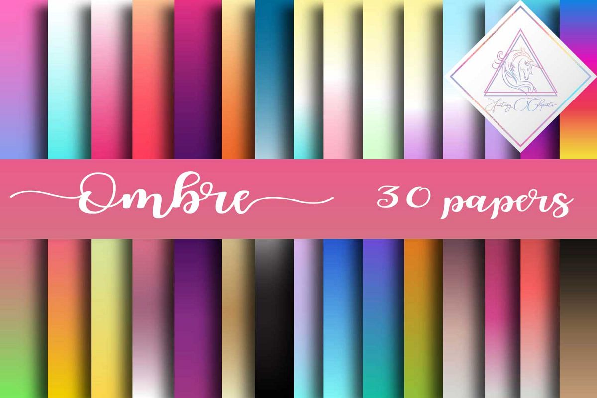 Ombre digital papers example image 1