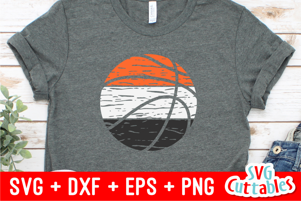 Distressed Basketball | Basketball Cut File example image 1