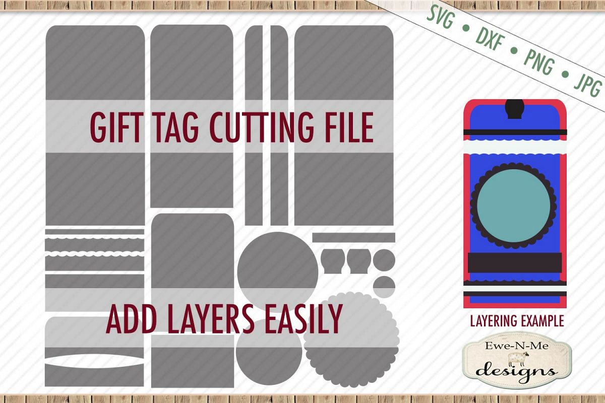 Gift Tag Cut File - Layered Tags - Rounded Top - SVG DXF example image 1