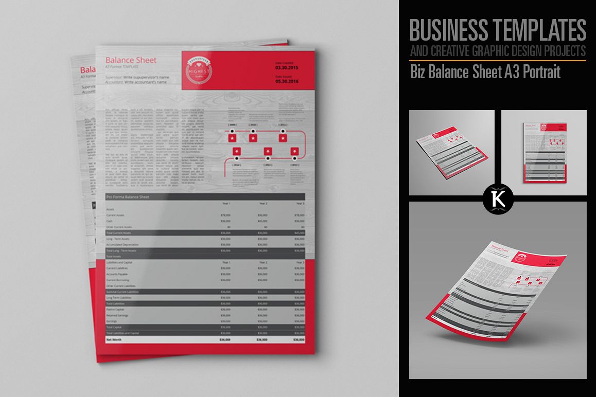 Biz Balance Sheet A3 Portrait example image 1