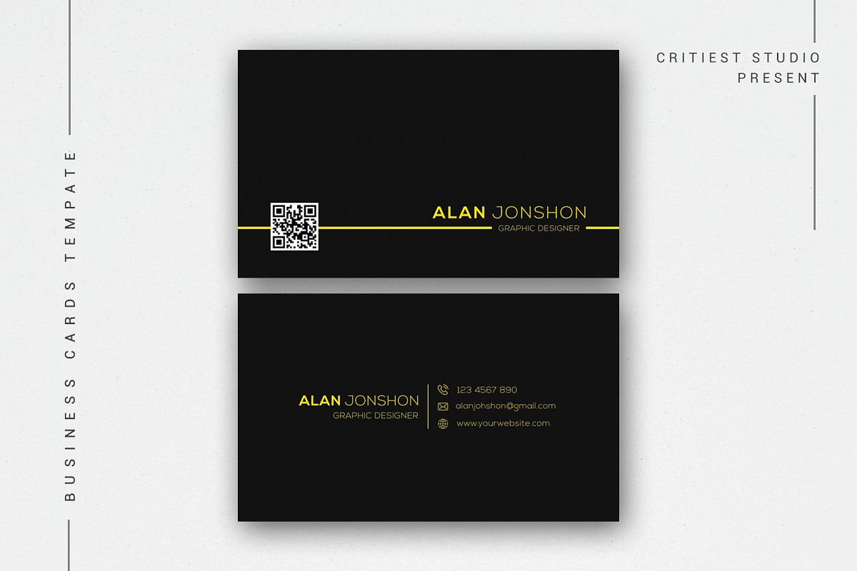 Simple Black Business Cards example image 1