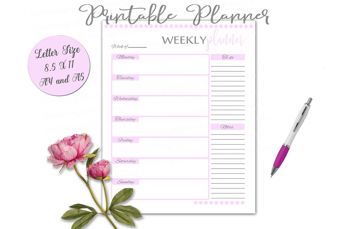 printable weekly planner page