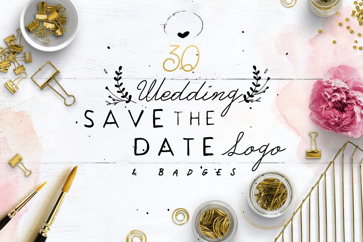 30 Save the Date Wreath Logo example image 1
