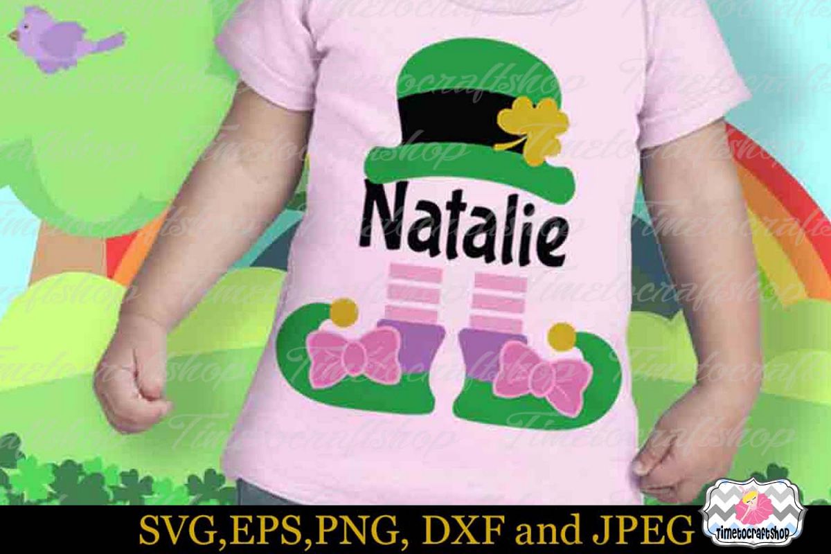 St Patrick's Day Leprechaun Girl Monogram example image 1