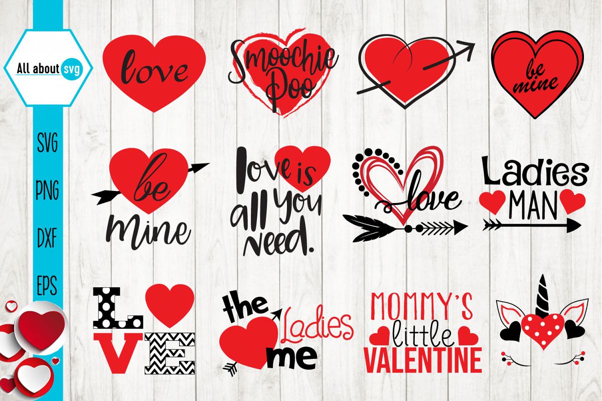 Valentines Day Svg, Love Quotes Bundle Svg example image 1