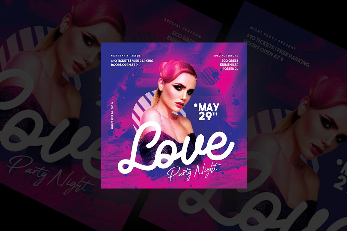 Love Party Night Flyer example image 1