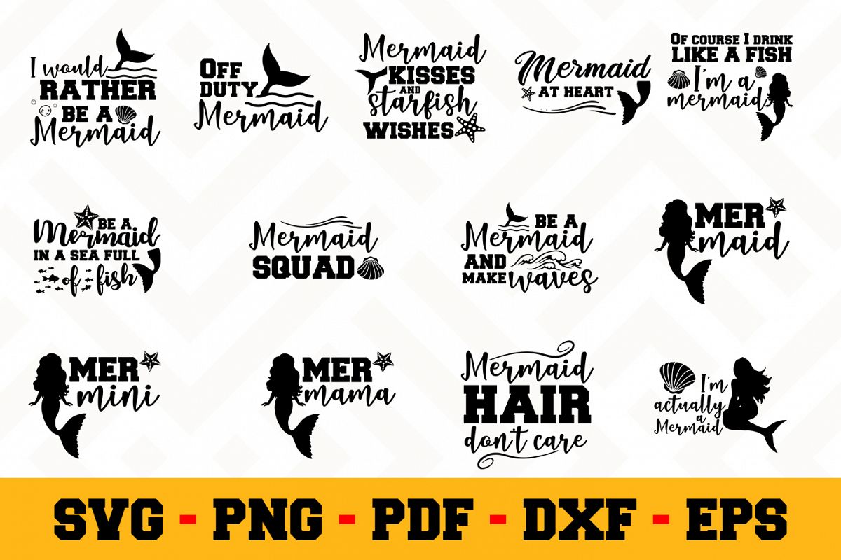 Mermaid 13 Designs Pack | Mermaid SVG Bundle example image 1