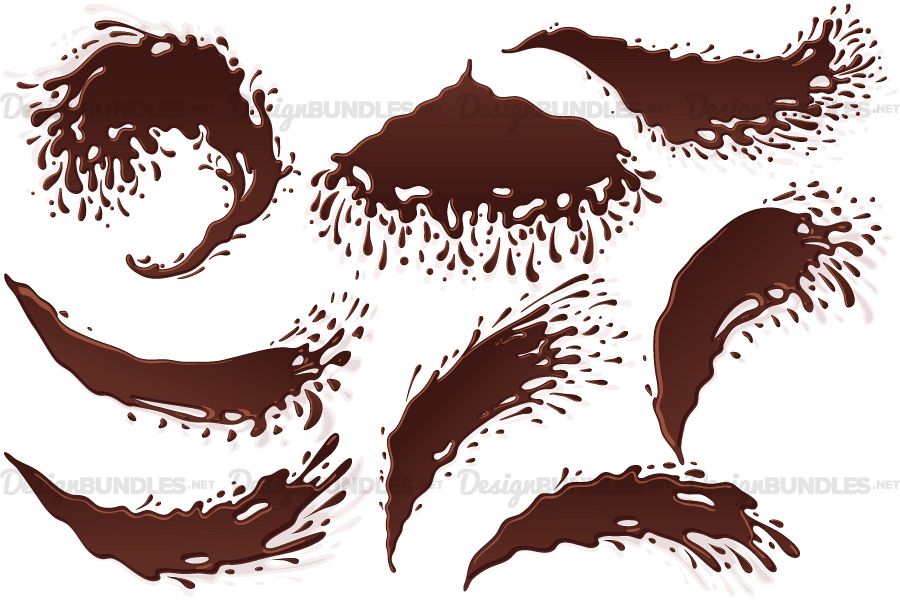 Vector Chocolate Banner Splash Blot Drop Jet Stream Set example image 1