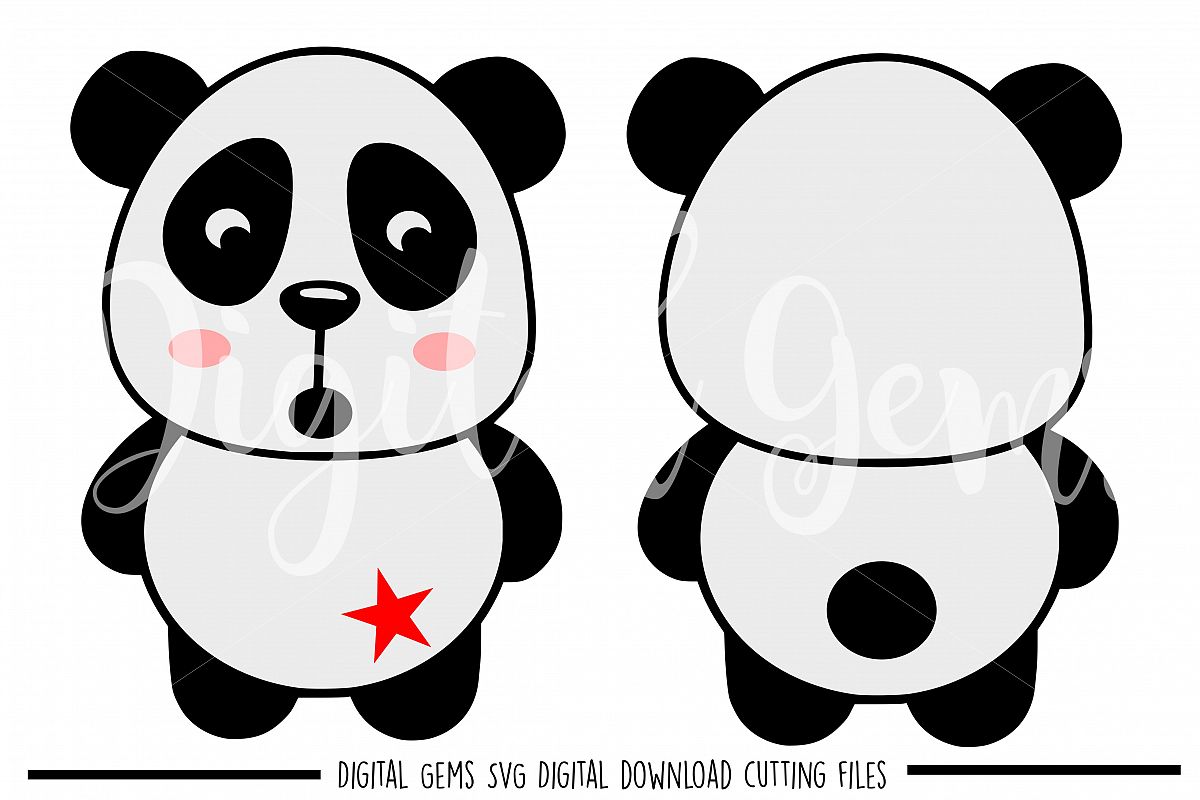Panda SVG / EPS / DXF / PNG files example image 1
