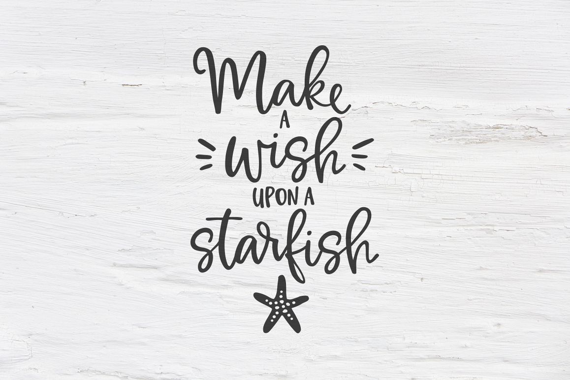 Make a wish upon a Starfish SVG, EPS, PNG, DXF example image 1