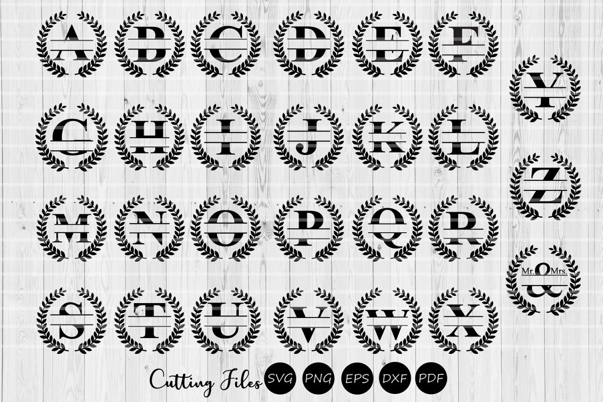 Split Letters Wearth Monogram | SVG | Commercial use | example image 1