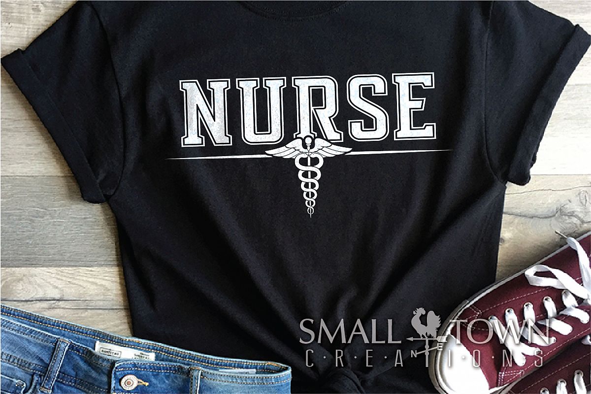Nurse, Nursing Logo, Caduceus Badge, PRINT, CUT & DESIGN example image 1