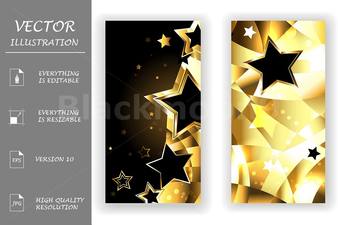 Two Banners with Black Stars example image 1