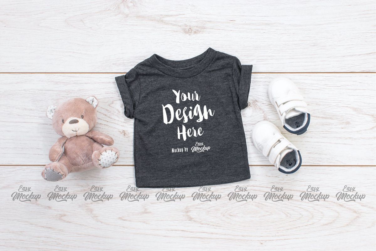 Dark Grey Heather Bella Canvas 3001B MockUp example image 1