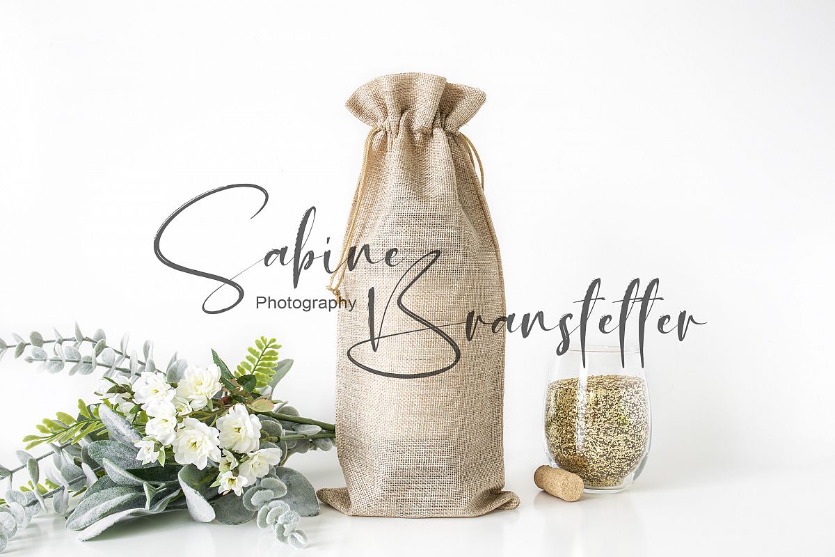 Download Styled Stock Photo Brown/Beige Burlap/Jute Wine Bag Mockup ...