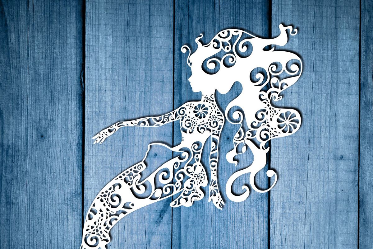 Mandala Mermaid Svg, Mermaid Svg, Mandala Svg, Zentangle Svg example image 1