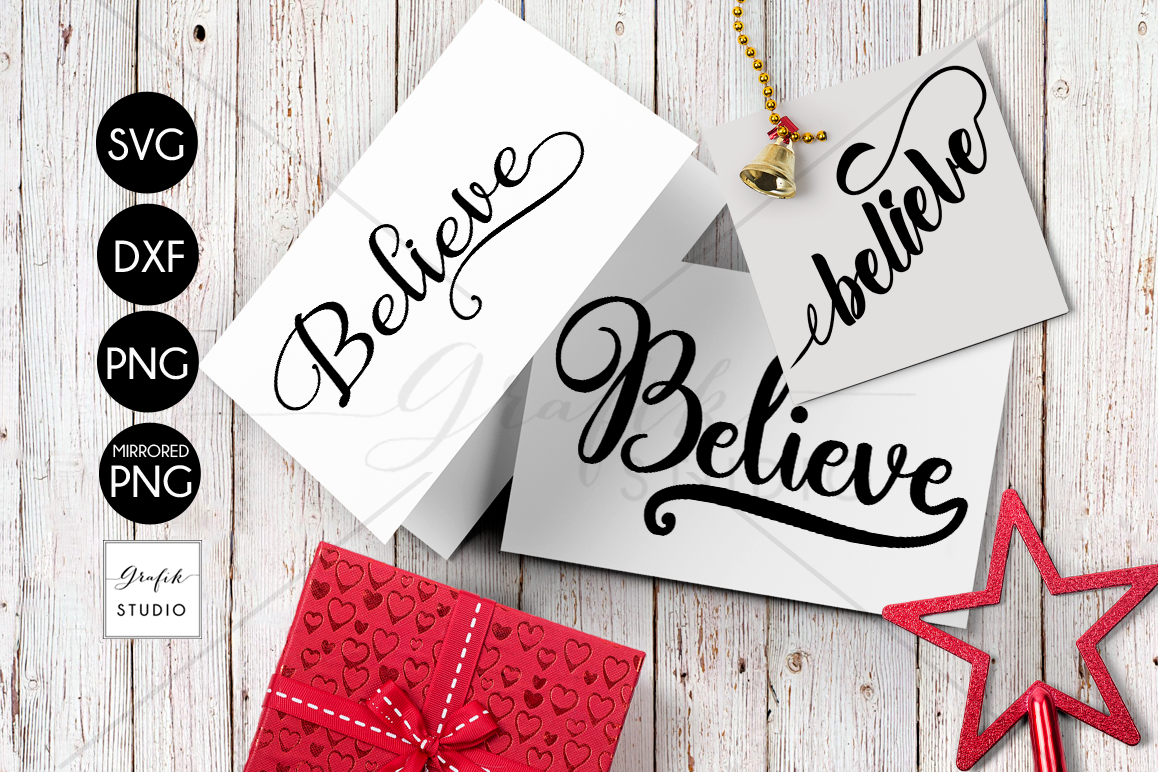 Download 3 Believe Christmas holiday SVG Files, SVG CUT files, CUT File for Cricut