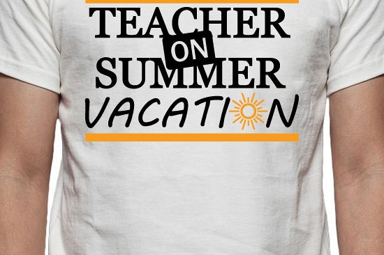 Download Teacher on Summer Vacation Tee Shirt Design, SVG, DXF, EPS Vector files for use with Cricut or ...