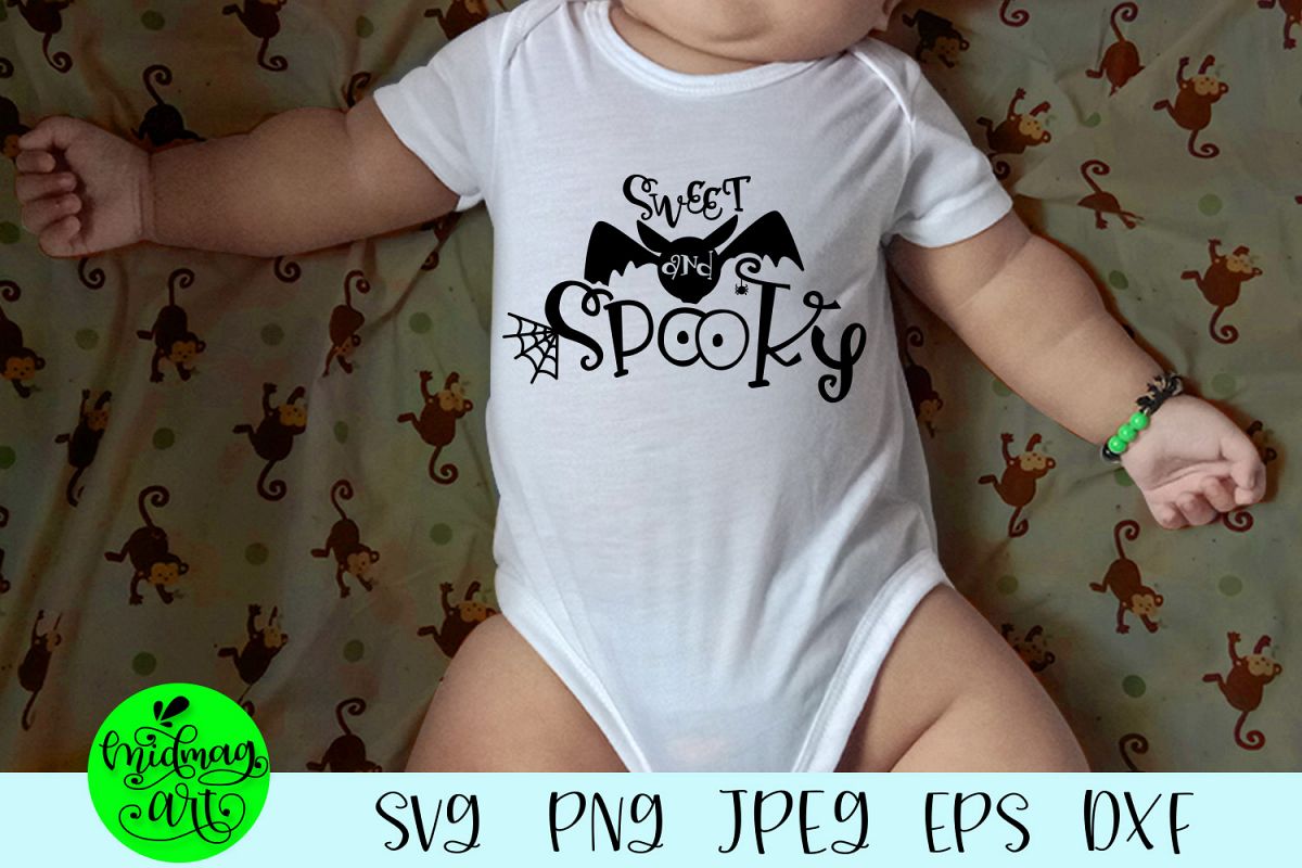 Sweet and spooky svg, halloween baby svg example image 1