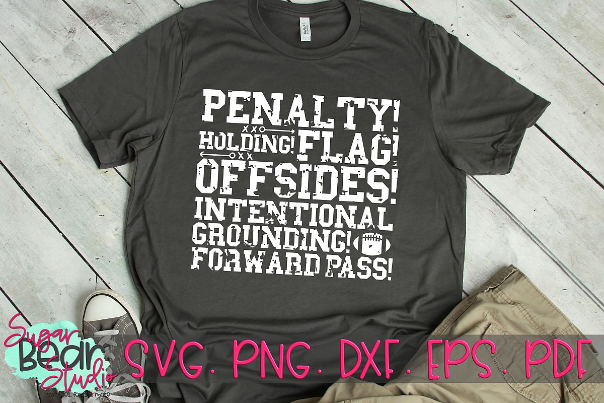 Penalty Holding Flag Offsides Distressed - A Football SVG example image 1