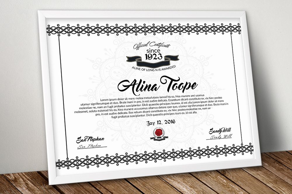 Certificate Template example image 1