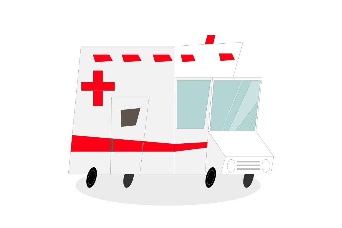 Ambulance car line vector example image 1