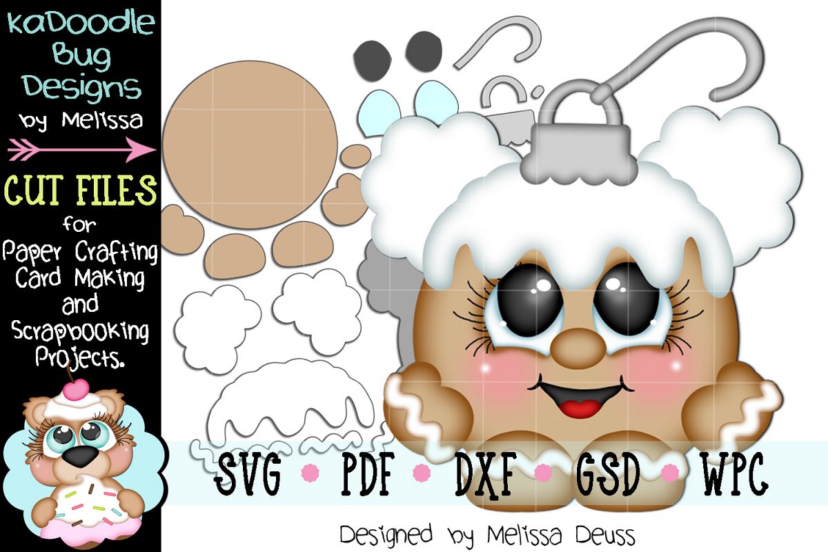 Ginger Girl Ornament Cutie Cut File - SVG PDF DXF GSD WPC example image 1