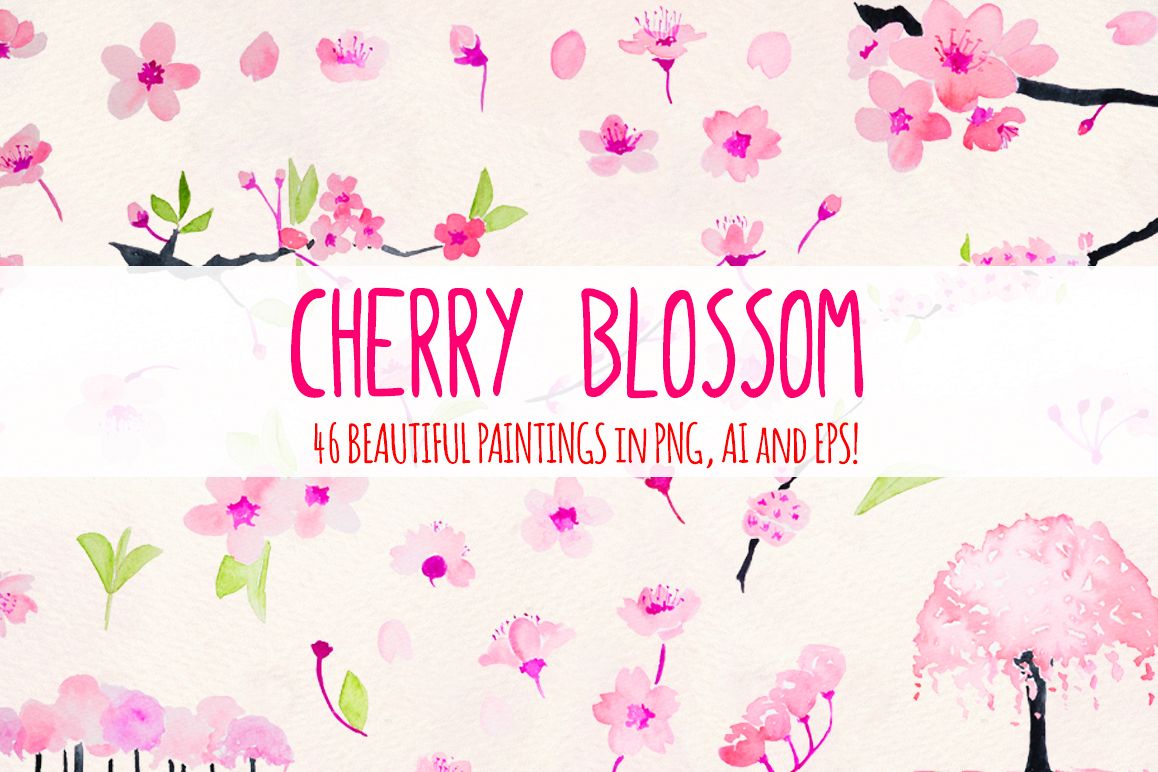 Cherry Blossoms 46 Floral Pink Sakura Elements example image 1