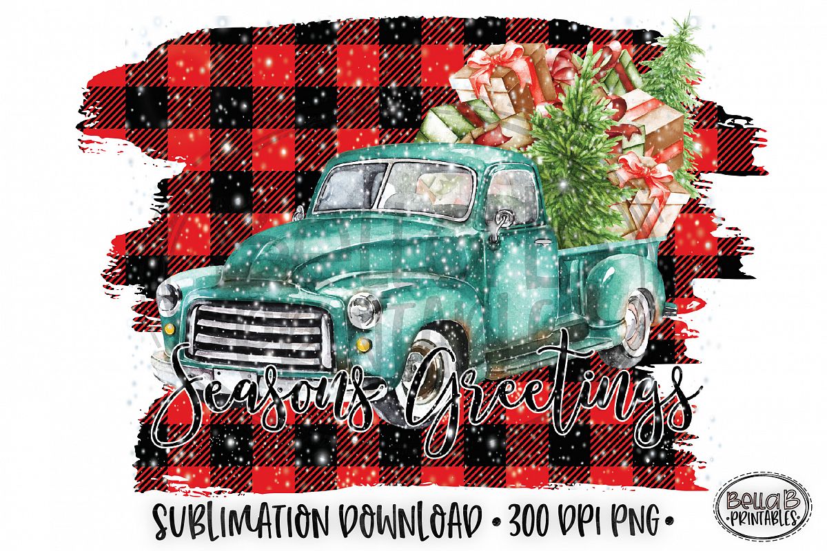 Christmas Sublimation Design, Seasons Greetings Sublimation example image 1