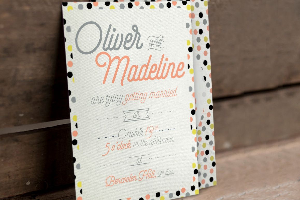 Fun Pattern Wedding Invitation example image 1