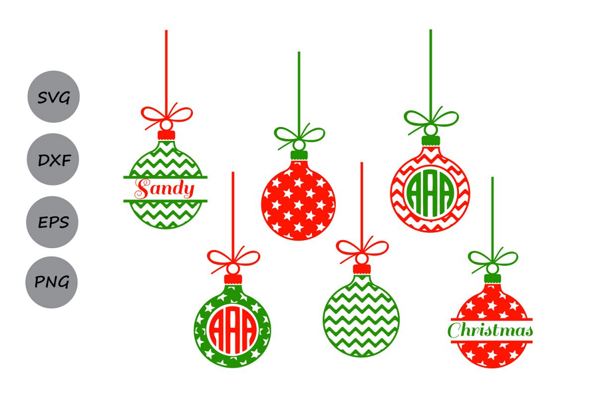 Christmas svg ornaments, christmas ornaments monogram, holiday svg