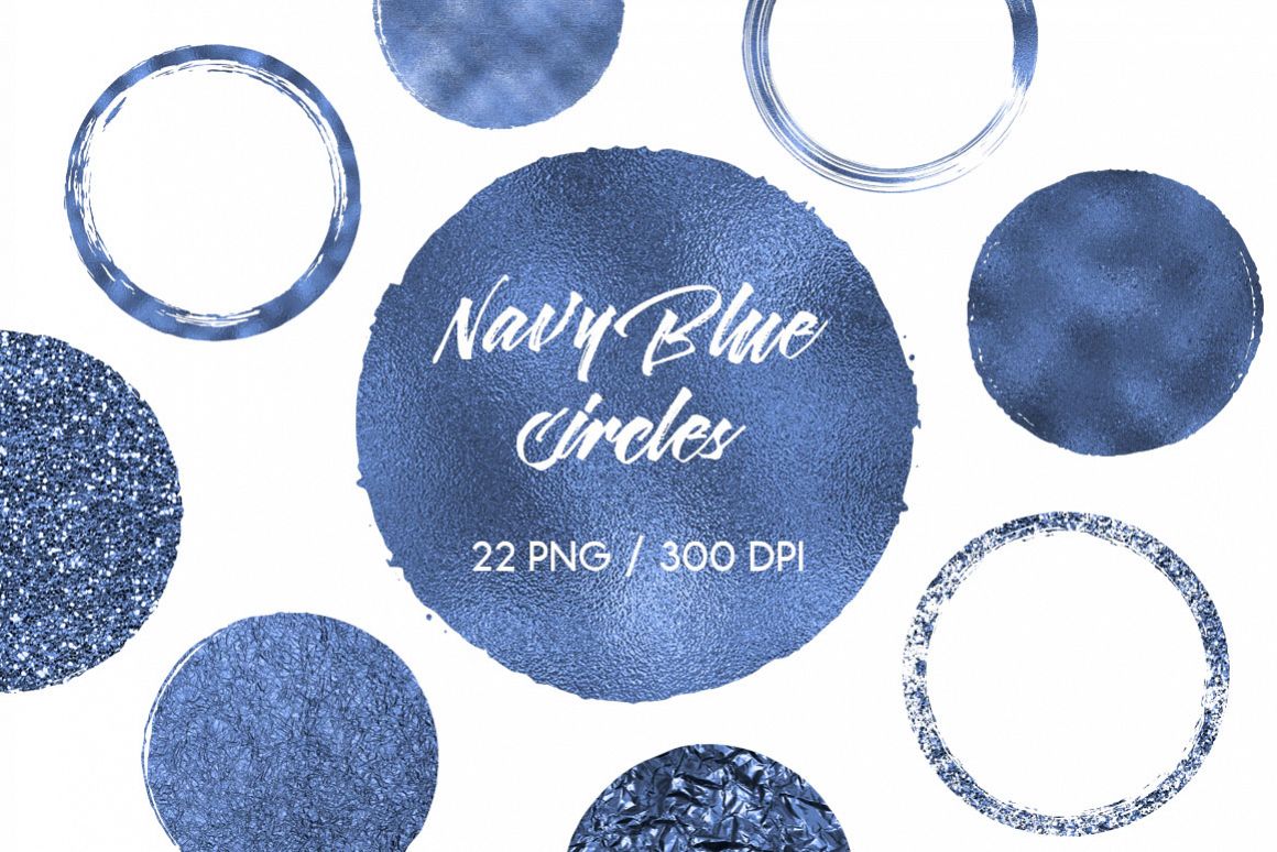 Navy Blue Circles Clip Art example image 1