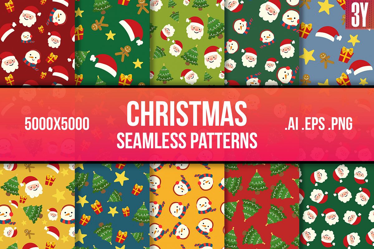 Christmas Seamless Patterns example image 1